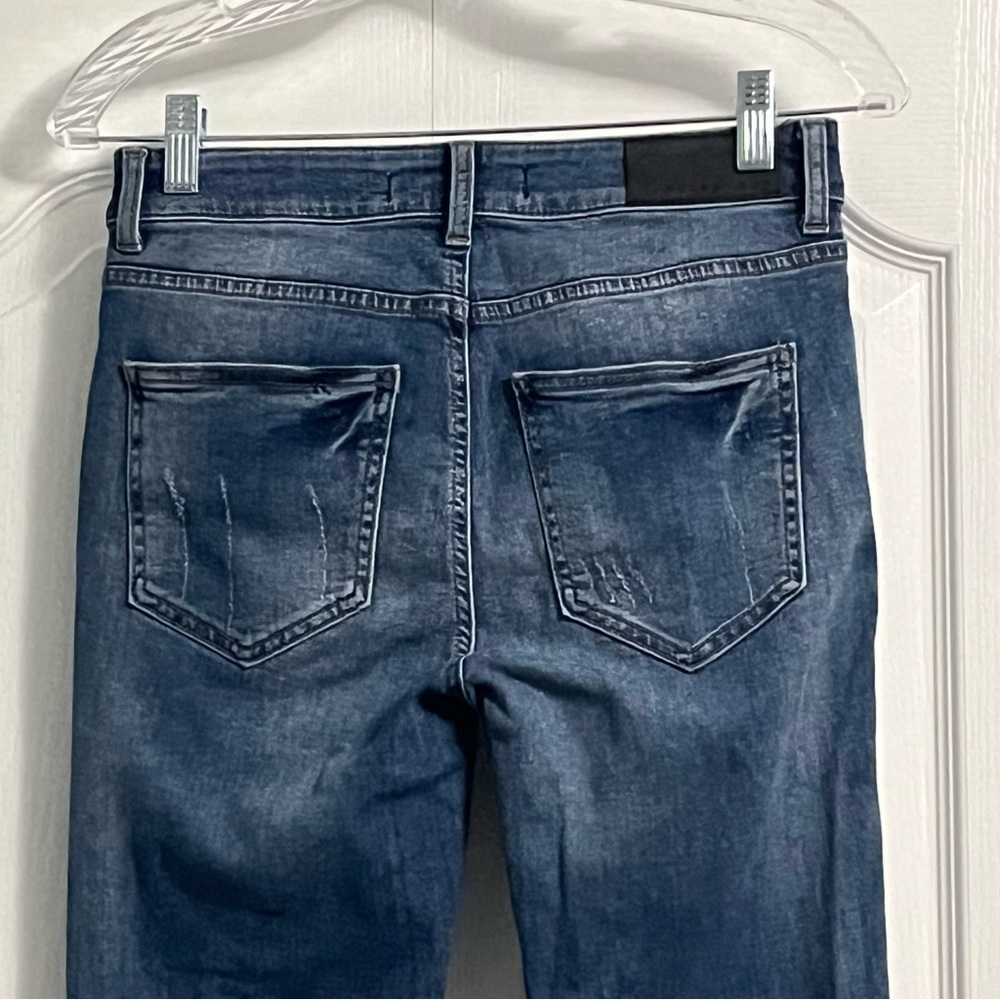 NOISY MAY Lucy NW Slim distressed denim jeans women’s size 28 mid rise blue - Picture 6 of 13